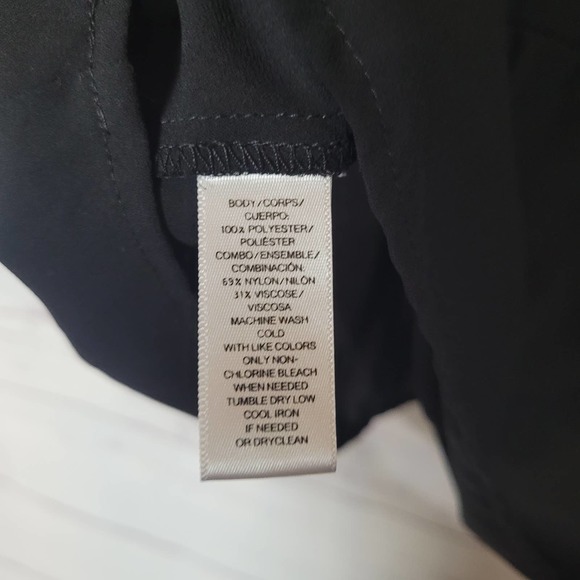 Ann Taylor LOFT Black Crochet Lace Sleeve Peplum Casual Blouse Womans Size Small - Picture 5 of 5